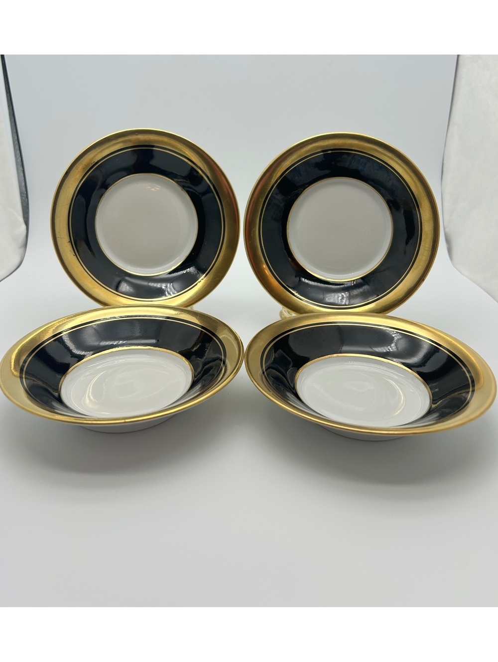 4 Vintage Limoges Porcelain Hand Painted 5 inch Appetizer/Nut Dishes